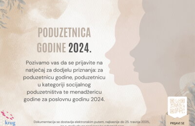 Javni natječaj za dodjelu priznanja za Poduzetnicu godine, Poduzetnicu godine u kategoriji socijalnog poduzetništva te Menadžericu godine za poslovnu godinu 2024.