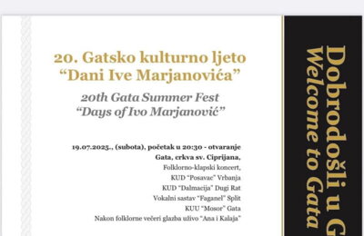 20. GATSKO KULTURNO LJETO "DANI IVE MARJANOVIĆA"