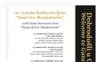 21. gatsko kulturno ljeto "Dani Ive Marjanovića"